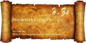 Horánszki Zsolt névjegykártya